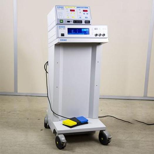 Used ERBE ICC 200 CABINET SCALPEL ERBE APC 300 ARGON PLASMA COAGULATOR