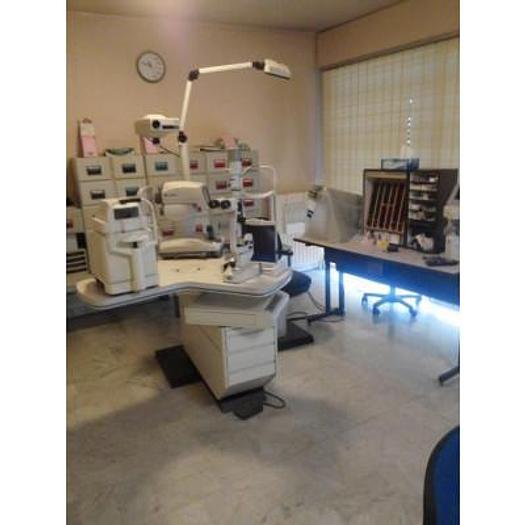 Used LUNEAU OPHTHALMOLOGICAL CONSULTATION TABLE WITH 3 REVOLVING TOPS