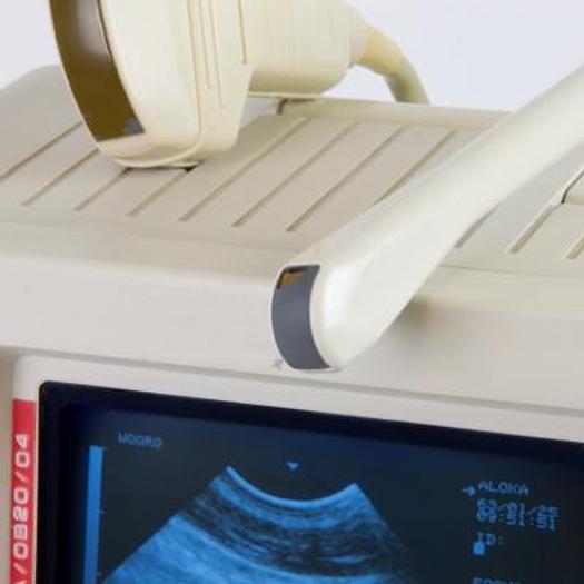 Used ALOKA SSD 500 PORTABLE ULTRASOUND SCANNER WITH ABDOMINAL PROBE AND ENDOVAGINAL PROBE