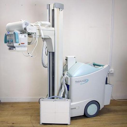 Used DIGITAL BONE-LUNG X-RAY ROOM WITH SHIMADZU MOBILE X-RAY UNIT AND RADIOLUCENT PATIENT CART