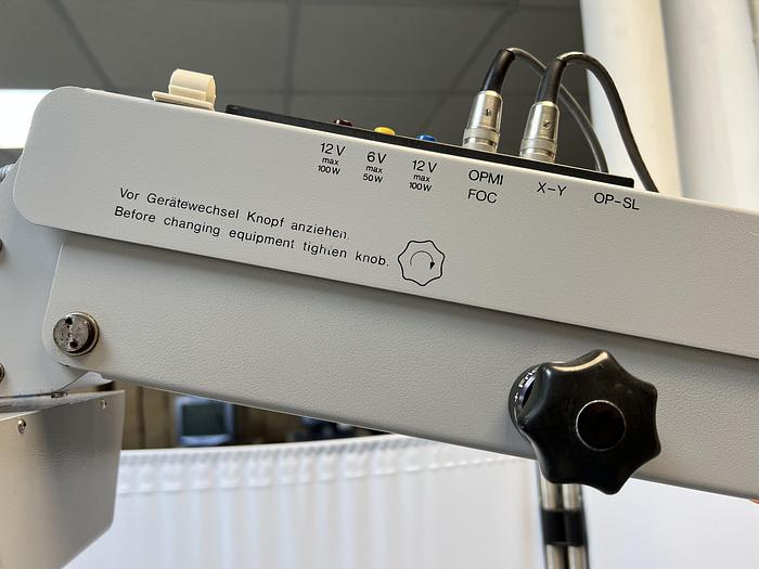 Used OPHTALMOLOGY MICROSCOPE ZEISS OPMI 6 CFC SUR STATIF S3 with 2 binoculars