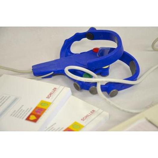 Used SCHILLER AT1 3-CHANNEL ECG WITH ECG ELECTRODE BELT AND PATIENT CABLE