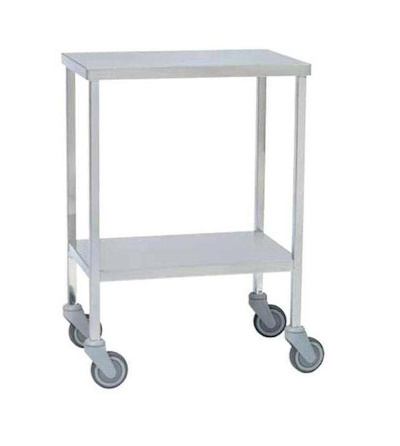 TABLE INOX POUR BLOC 80x80cm,  2 plateaux