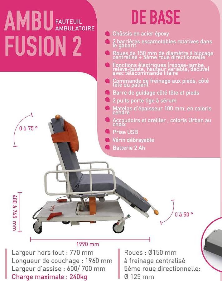 Rénové STRETCHER ACIME AMBU-FUSION F2400 FOR TRANSPORT and DAY SURGERY
