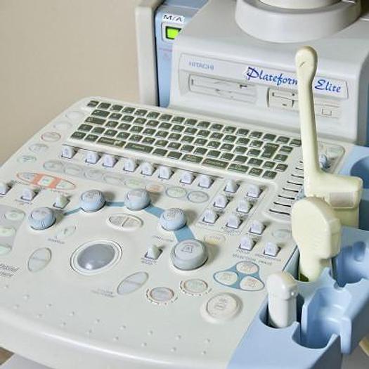 Used HITACHI PLATFORM ELITE COLOR DOPPLER ULTRASOUND WITH 3 PROBES