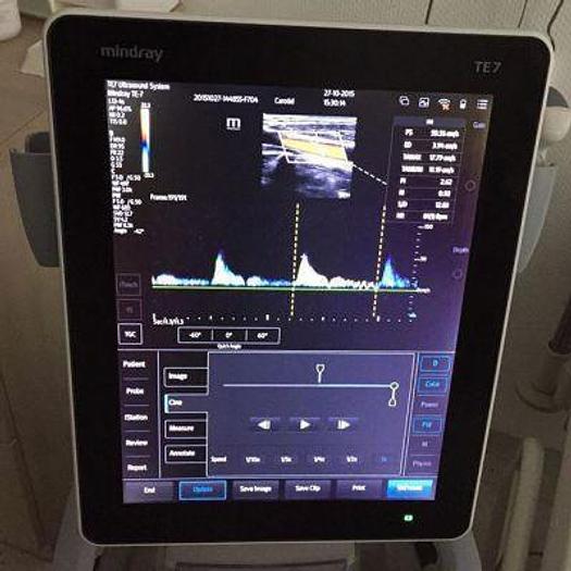 MINDRAY TE7 ULTRASOUND WITH CARDIAC AND VASCULAR LEADS