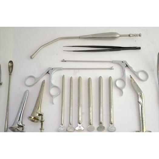 Used ALUMINUM BOX WITH GYNECO INSTRUMENTS AND PLIERS
