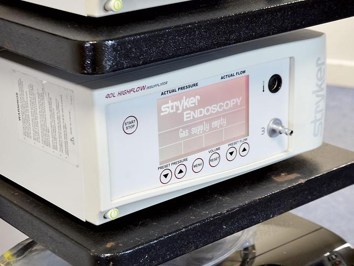 Used STRYKER ENDOSCOPY COLUMN WITH 2 MONITORS