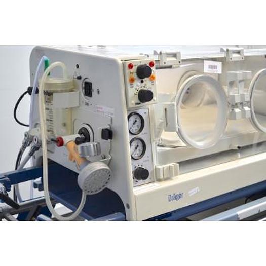 Used DRAGER BABYLOG 2000 NEONATAL REA STATION WITH INCUBATOR 5400 TRANSPORT INCUBATOR