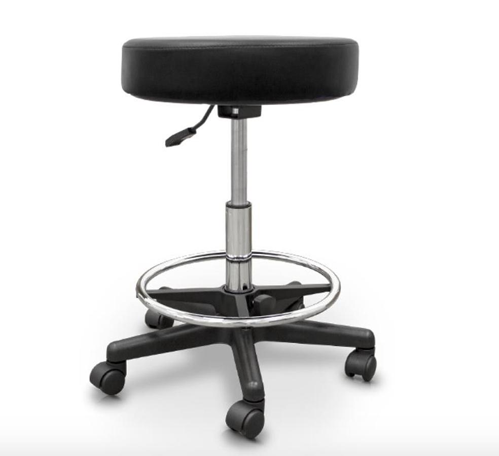 TABOURET NOIR à hauteur variable et pose pied