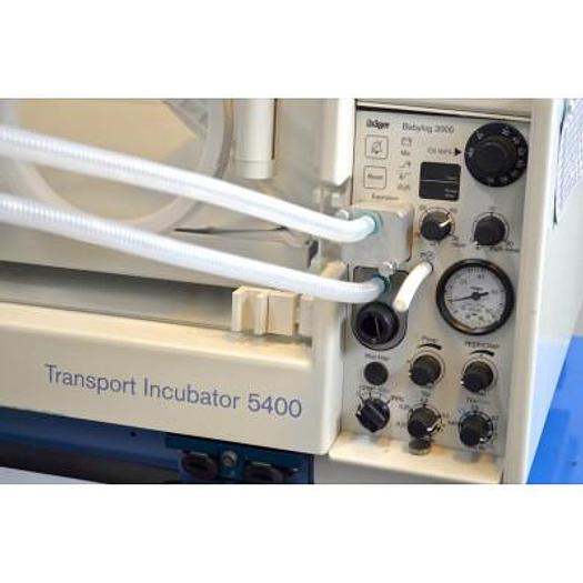 Used DRAGER BABYLOG 2000 NEONATAL REA STATION WITH INCUBATOR 5400 TRANSPORT INCUBATOR