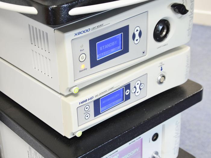 Used STRYKER ENDOSCOPY COLUMN WITH 2 MONITORS