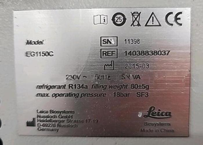 Used LEICA EG1150H PARAFFIN EMBEDDING STATION WITH EG1150C COLD PLATE