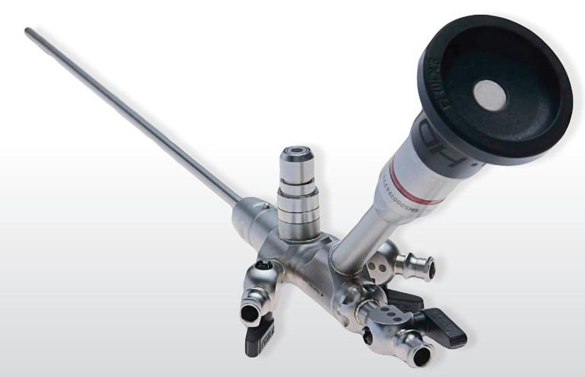 D'occasion HYSTEROSCOPE COMPACT RICHARD WOLF 8986.401   30°  L30cm AVEC CANAL OPERATEUR ET PINCE A BIOPSIE