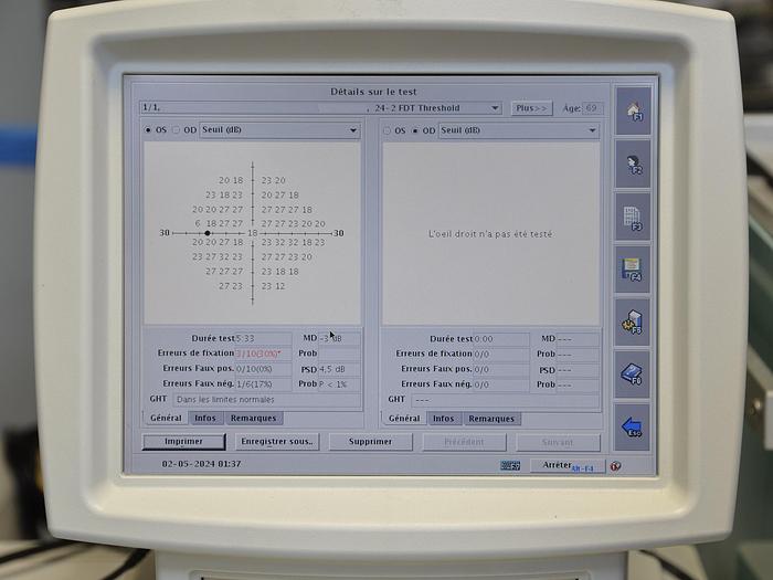 D'occasion CHAMPS VISUEL HUMPHREY MATRIX