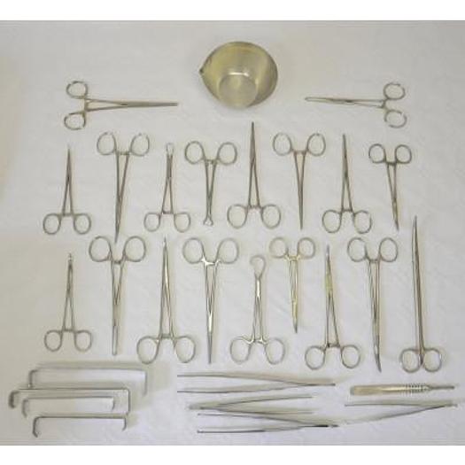 Used BOX OF BASIC SURGICAL INSTRUMENTS