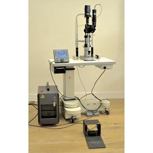Used QUANTEL MEDICAL VIRIDIS OPHTHALMIC LASER FREQUENCY 532 UM COUPLE A LAMPE A FENTE HAAG STREIT 900