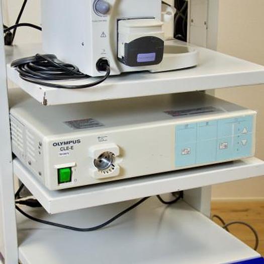 Used OLYMPUS DIGESTIVE ENDOSCOPY COLUMN WITH VIDEOCOLONOSCOPE AND VIDEOGASTROSCOPE