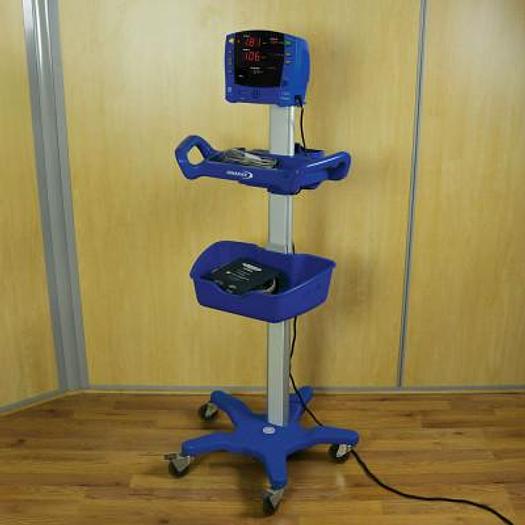 Used MULTIPARAMETER MONITOR GENERAL ELECTRIC DINAMAP CARESCAPE V100 ON STAND