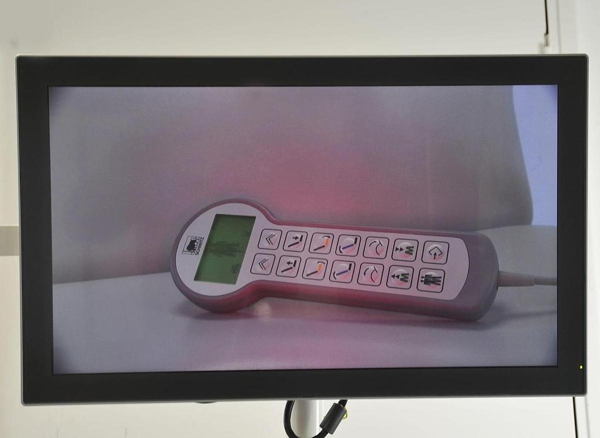 Rénové FAUTEUIL GYNÉCOLOGIQUE SCHMITZ MEDI-MATIC AVEC VIDEO COLPOSCOPE VIDAN INTEGRÉ ET ECRAN