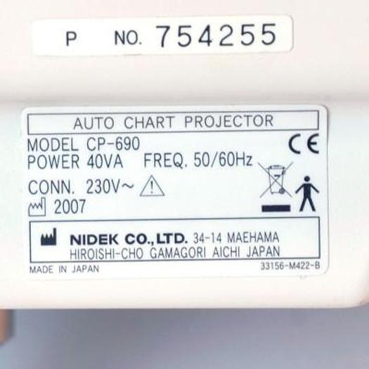 Used NIDEK CP-690 TEST PROJECTOR