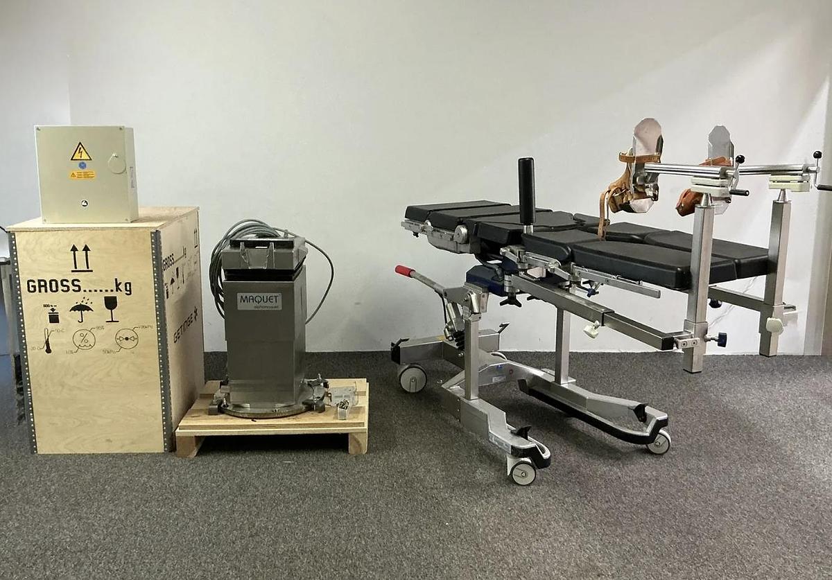 MAQUET OPERATING TABLE WITH ORTHOPEDIC EXTENSION (never used, still in its shipping crate)