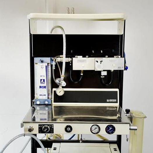 Used KONTRON ANESTHESIA TROLLEY (SWITZERLAND) WITH RAMP, MIXER AND STORAGE SYSTEM
