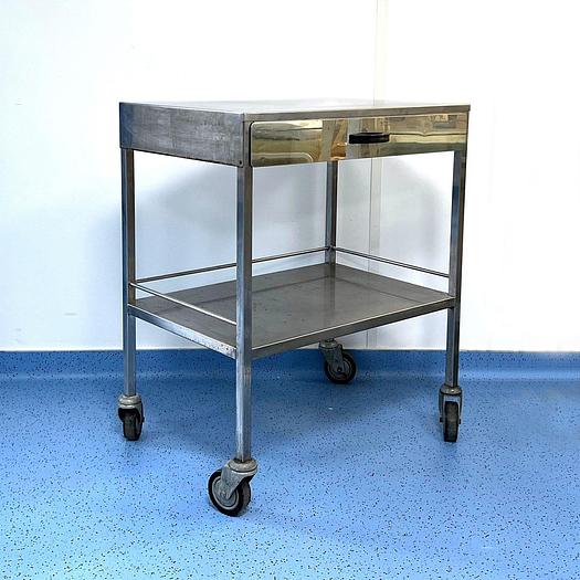 Used MOBILE STAINLESS STEEL SERVER 1 DRAWER 2 LEVELS DIMENSIONS 75X50 CM