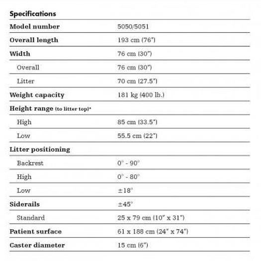 Used STRYKER STRETCHER CHAIR