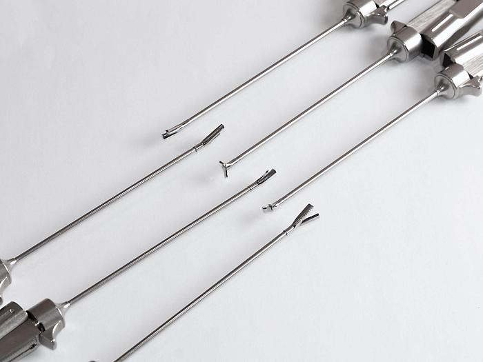 Used COMPLETE SET OF ARTHROSCOPY SCISSORS (ACUFLEX SMITH & NEPHEW), CIGAR HANDLE