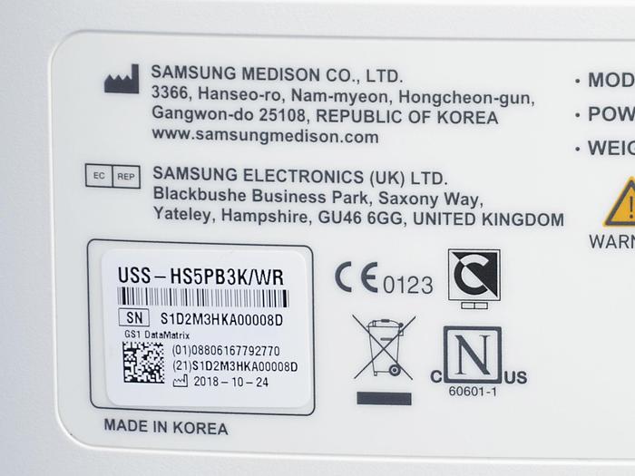 Used SAMSUNG HS 50 ULTRASOUND SCANNER