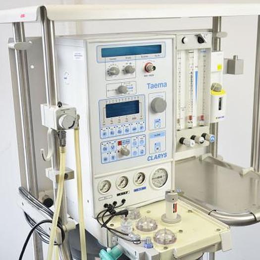 Used TAEMA AIR LIQUIDE ANESTHESIA RESPIRATOR model CLARYS with Sevoflurane tank