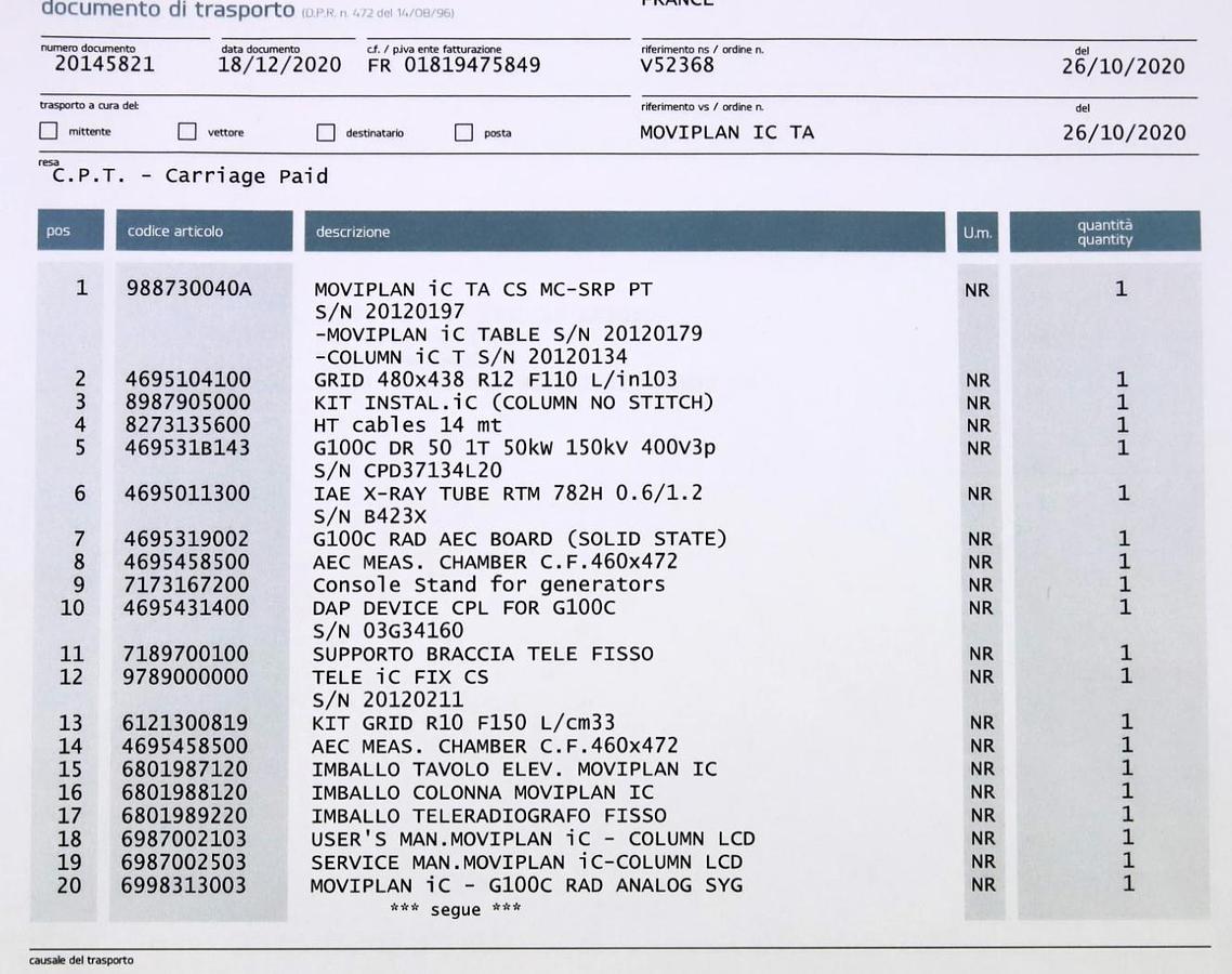 D'occasion SALLE DE RADIOLOGIE NUMERIQUE OS POUMON (DIGITAL BUCKY ROOM) VILLA MOVIPLAN