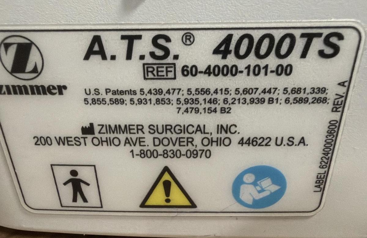 Rénové TOURNIQUET ZIMMER ATS 4000 WITH 4 CUFFS