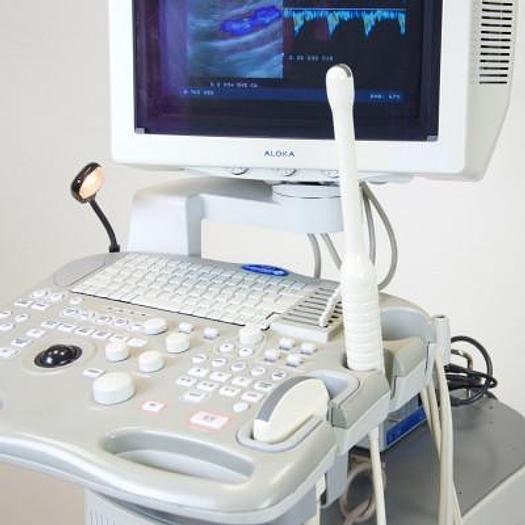 Used ALOKA PROSOUND 3500 PLUS COLOR DOPPLER ULTRASOUND WITH 2 PROBES