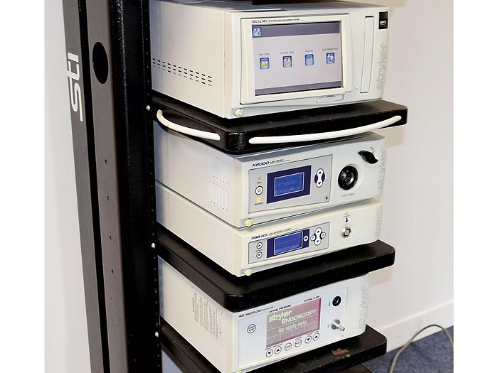 Used STRYKER ENDOSCOPY COLUMN WITH 2 MONITORS