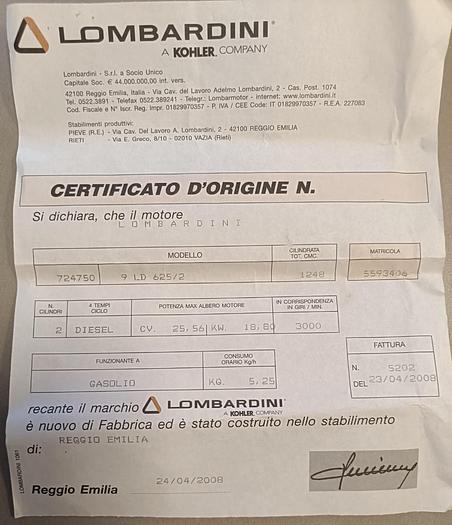 Usato Gruppo motopompa Irriland- CV 25