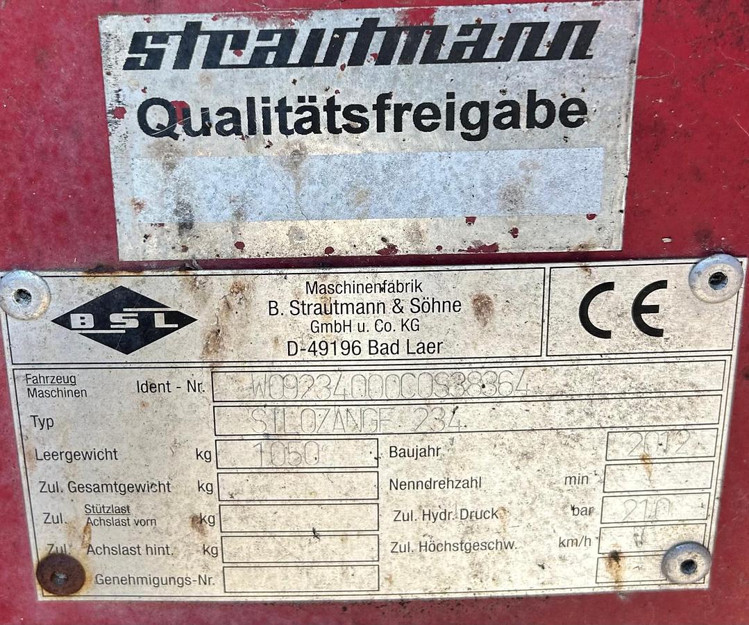 Usato benna per insilato Strautmann da 1,80m