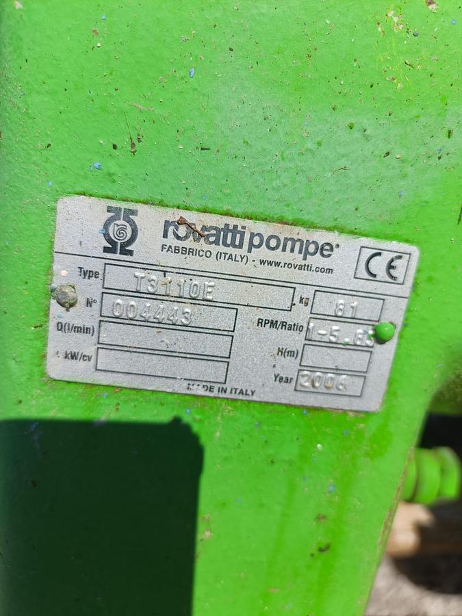Usato pompa Rovatti tipo T3110E del 2006