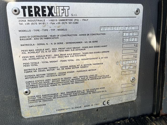 Used Telescopico Terex agricolo 730 -anno 2006-ore 3050