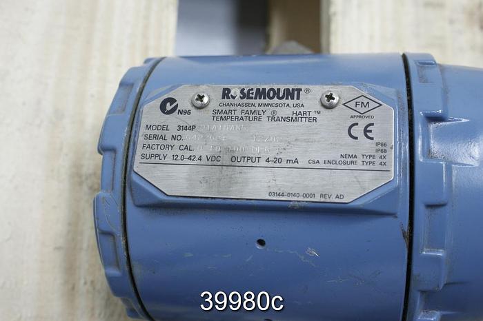 Used Rosemount Temperature Transmitter, Model 3144PD1A1NAM5 #39980