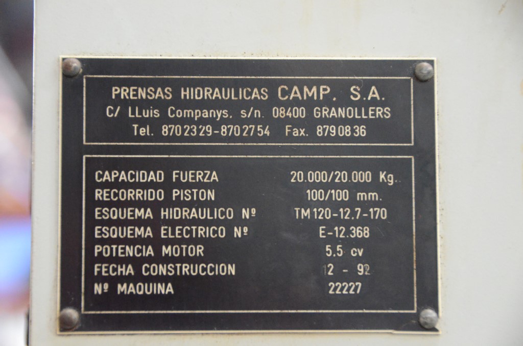 Usado 1992 CAMP P 20 Prensas #4116