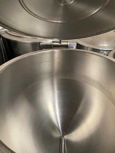 NEW MARKET FORGE F60GL-5, 60 GAL STEAM KETTLE, NAT. GAS 2" TDO S/S COVER (#830)