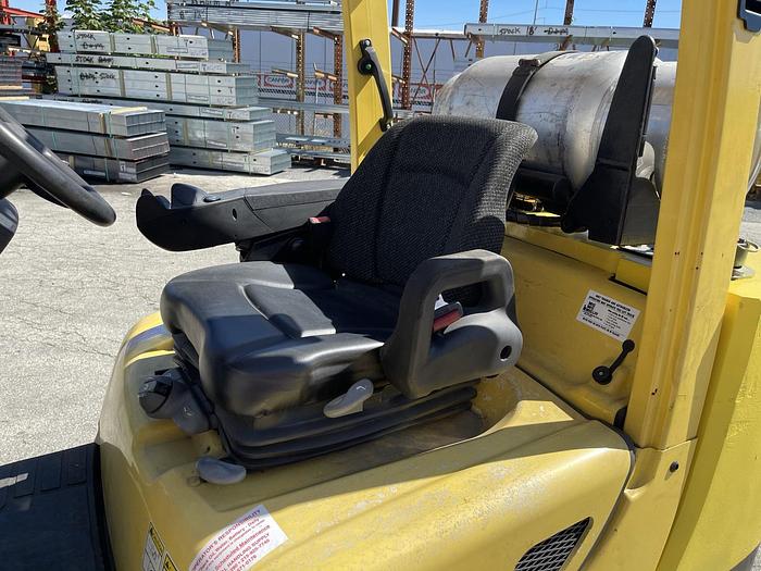 Used 10,000 POUND HYSTER MODEL S100FTBCS FORKLIFT WITH 64" DIAMETER CASCADE CLAMP