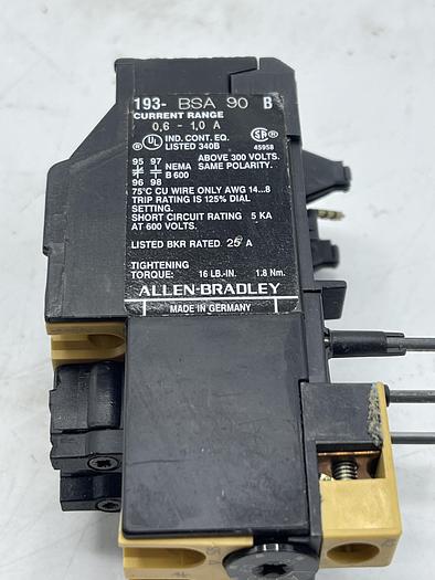 Used AB ALLEN BRADLEY 193-BSA 90 Ser B