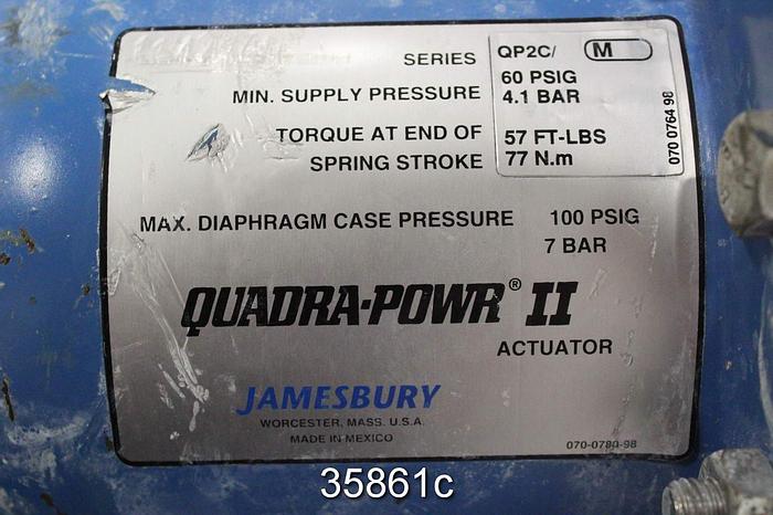 Used Neles Jamesbury 4" Air Operated Butterfly Valve, 815L-11-3600 MT #35861