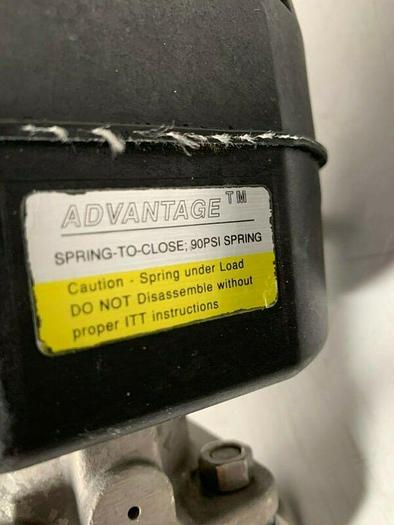 Used ITT Advantage 316L 90 PSI Diaphragm Actuator w/ 1 1/2" Sanitary Fittings