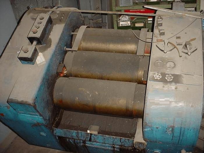 Used 10 in. X 20 in. BUHLER THREE ROLL MILL  HYD. 25 HP 2 SPEED – #1014