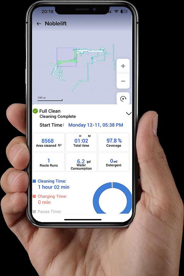 ANB450 Lithium AI powered AGV scrubber-dryer robot - Fully autonomous.