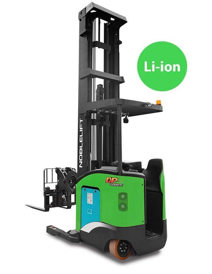 Lithium stand-up pantograph reach truck  - High maneuverability - High productivity.